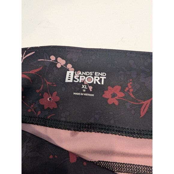 🌸 Lands' End Sport Floral Print Capri/Ankle Leggings  XL 18- Plus Size Leggings - Picture 5 of 5